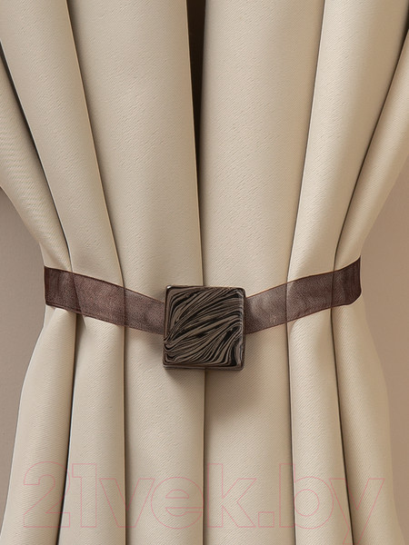 Изображение товара Комплект клипс для штор Ajur M14-8 Lenta магнитный / 79029 (2шт, коричневый)