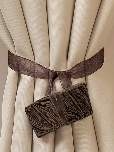 Изображение товара Комплект клипс для штор Ajur M14-8 Lenta магнитный / 79029 (2шт, коричневый)