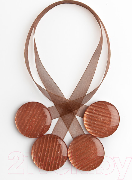 Изображение товара Комплект клипс для штор Ajur M10-10 Lenta магнитный / 79012 (2шт, коричневый)