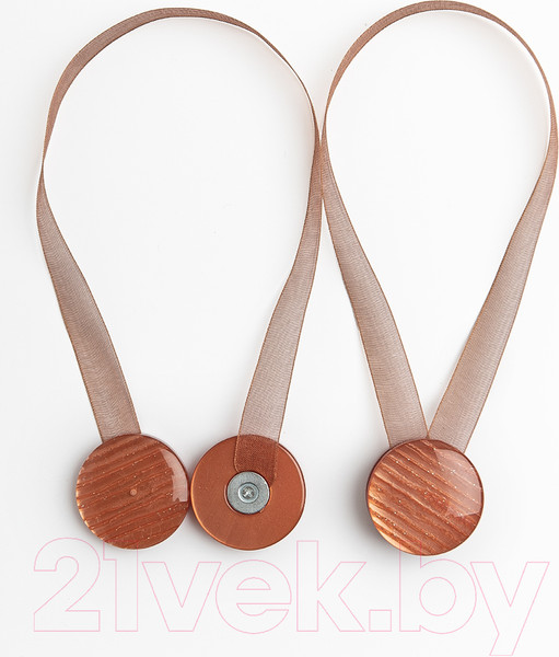 Изображение товара Комплект клипс для штор Ajur M10-10 Lenta магнитный / 79012 (2шт, коричневый)