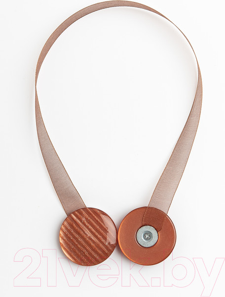 Изображение товара Комплект клипс для штор Ajur M10-10 Lenta магнитный / 79012 (2шт, коричневый)