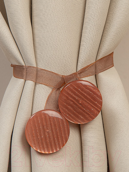 Изображение товара Комплект клипс для штор Ajur M10-10 Lenta магнитный / 79012 (2шт, коричневый)