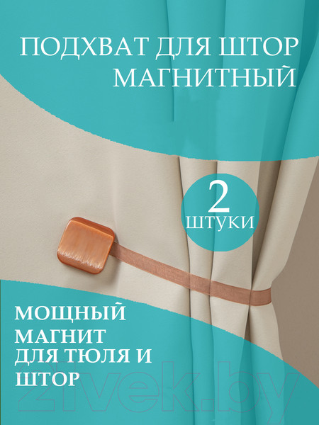 Изображение товара Комплект клипс для штор Ajur M11-9 Lenta магнитный / 79015 (2шт, бежевый)