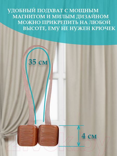 Изображение товара Комплект клипс для штор Ajur M11-9 Lenta магнитный / 79015 (2шт, бежевый)
