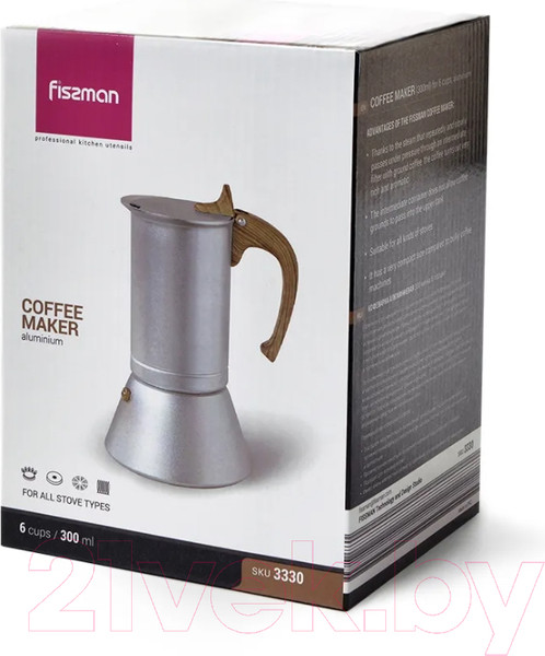 Изображение товара Гейзерная кофеварка Fissman 3330