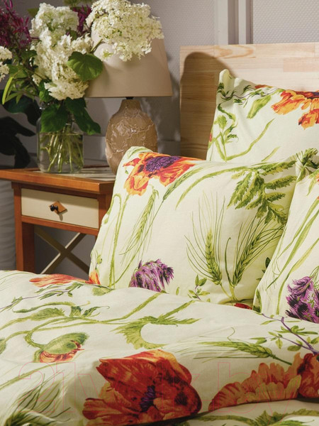 Изображение товара Комплект постельного белья Веселина Маки 70116-1 Бязь 120гр. сем (70x70, желтый)