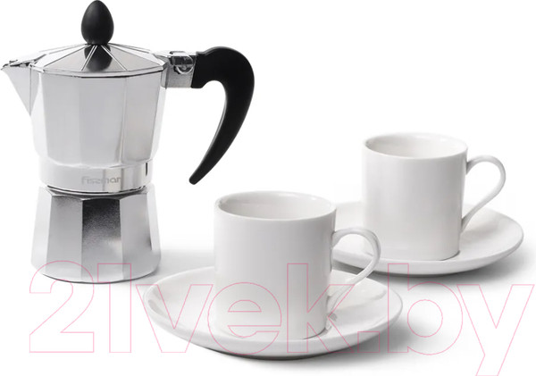 Изображение товара Гейзерная кофеварка Fissman 3324 (с чашками и блюдцами)