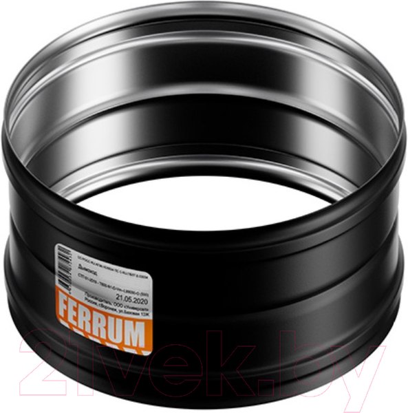 Изображение товара Переходник для дымохода Ferrum ПП Ф115 / f6101 (430/0.8 мм/эмаль 600°/черный)