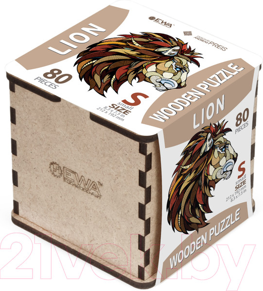Изображение товара Пазл EWA Лев (S, деревянная упаковка)