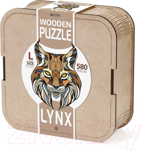 Изображение товара Пазл EWA Рысь (L, деревянная упаковка)