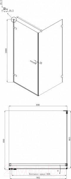 Изображение товара Душевой уголок Ambassador Abner 90x90 / 10011101L