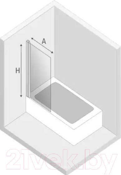 Изображение товара Стеклянная шторка для ванны New Trendy P-0040