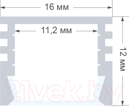 Изображение товара Профиль для светодиодной ленты Apeyron Electrics Прямой глубокий 08-10 (2м, черный)