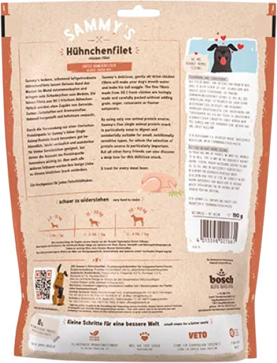 Изображение товара Лакомство для собак Bosch Petfood Sammy's Куриное филе / 64640190 (190г)