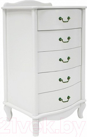 Изображение товара Комод Мебелик Джульетта узкий 5 ящиков (молочный дуб)