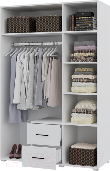 Изображение товара Шкаф Горизонт Мебель Victor 3ств 2ящ (белый)