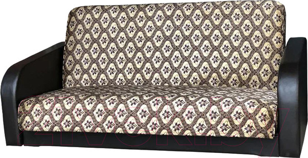 Изображение товара Диван Асмана Премьер (велюр цветок в ромбе/кожзам коричневый)