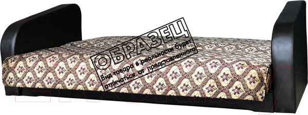 Изображение товара Диван Асмана Премьер (велюр цветок в ромбе/кожзам коричневый)