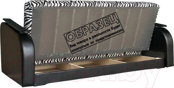 Изображение товара Диван Асмана Премьер (декор прямой/рогожка вензель коричневый/кожзам коричневый)