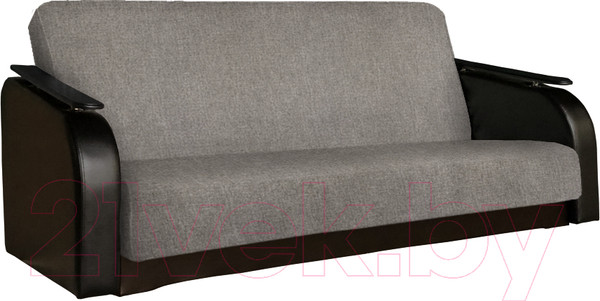 Изображение товара Диван Асмана Премьер (декор прямой/рогожка бежевый/кожзам коричневый)