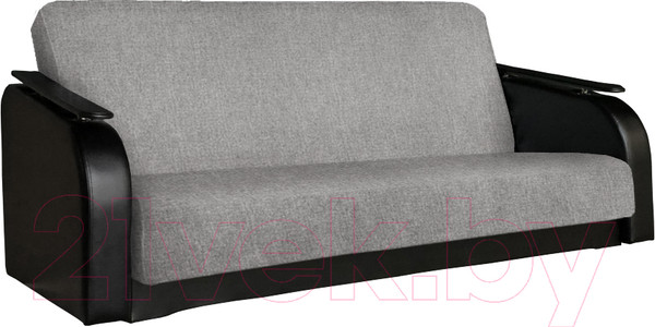 Изображение товара Диван Асмана Премьер (декор прямой/рогожка серый/кожзам черный)