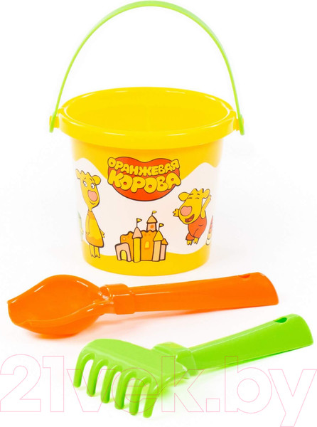 Изображение товара Набор игрушек для песочницы Полесье Оранжевая корова / 83159