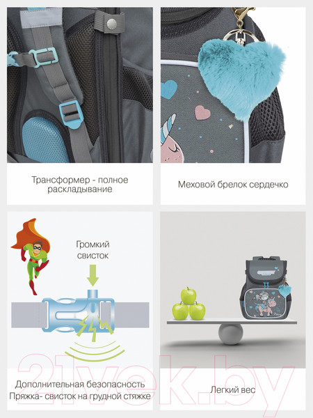 Изображение товара Школьный рюкзак Grizzly RAl-294-4 (серый)