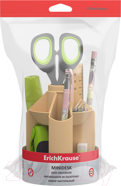 Изображение товара Настольный набор Erich Krause Mini Desk Powder / 55633 (бежевый)