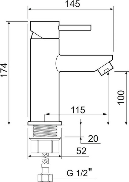 Изображение товара Смеситель РМС SUS124BL-001F