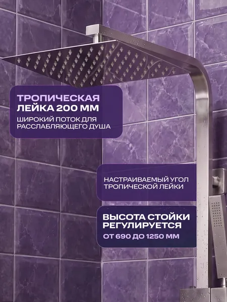 Изображение товара Душевая система со смесителем РМС SUS125-009DK