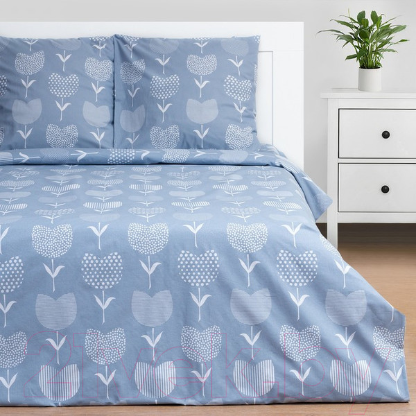 Изображение товара Комплект постельного белья Этель Тюльпаны Евро / 7534037