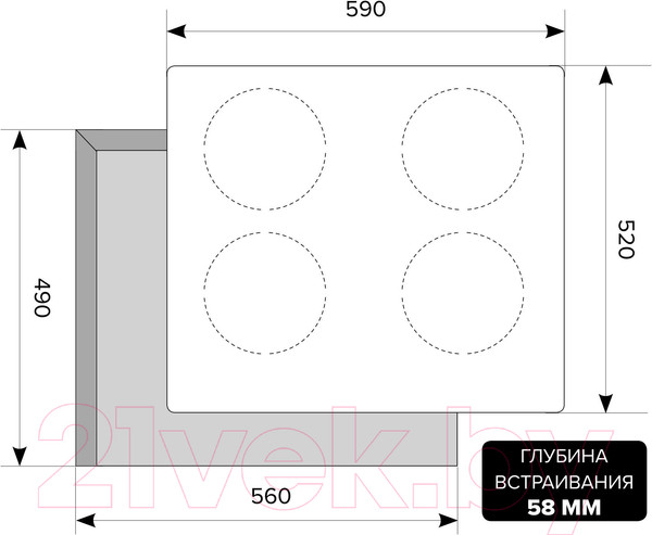 Изображение товара Индукционная варочная панель Lex EVI 640-1 BL / CHYO000181