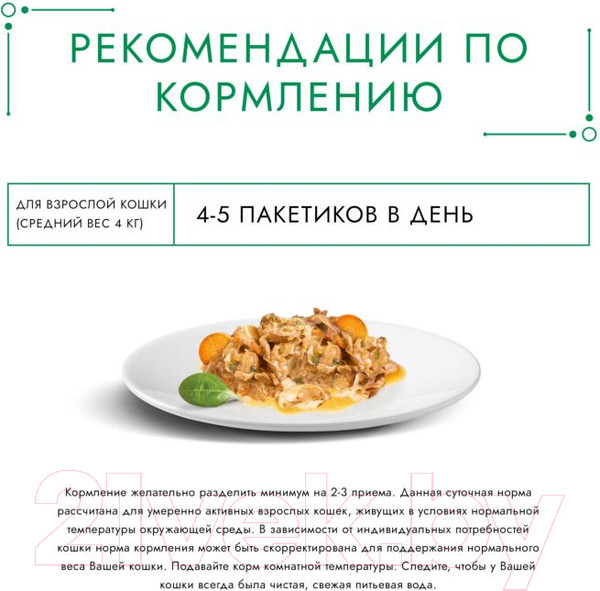 Изображение товара Влажный корм для кошек Гурмэ Натуральные Рецепты курица на пару с морковью (75г)