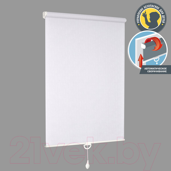 Изображение товара Рулонная штора Delfa Сантайм Лен СРШП-05В 2800 (68x170, белый)