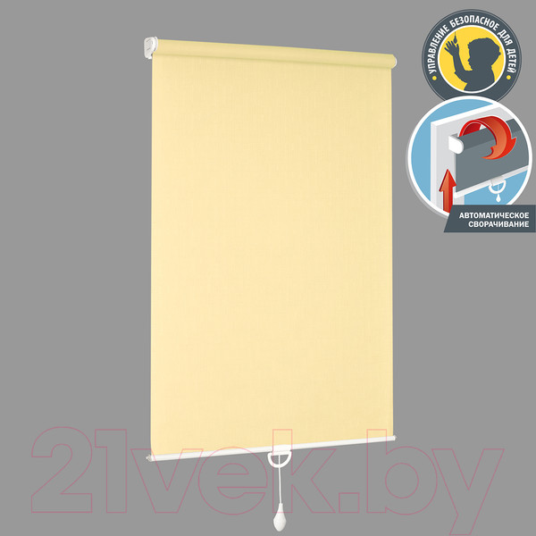 Изображение товара Рулонная штора Delfa Сантайм Лен СРШП-05В 2875 (62x170, шампань)