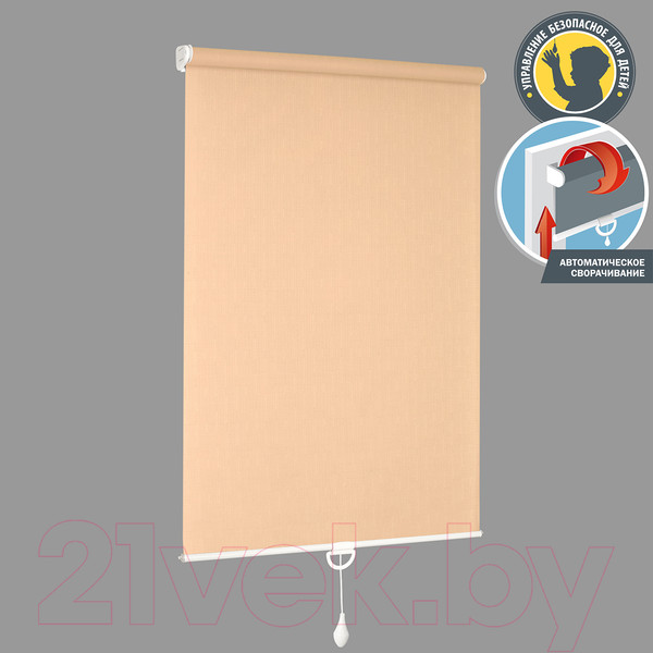 Изображение товара Рулонная штора Delfa Сантайм Лен СРШП-05В 2070 (57x170, абрикосовый)