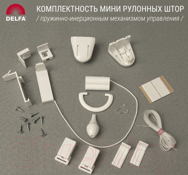 Изображение товара Рулонная штора Delfa Сантайм Лен СРШП-05В 2404 (62x170, серый)