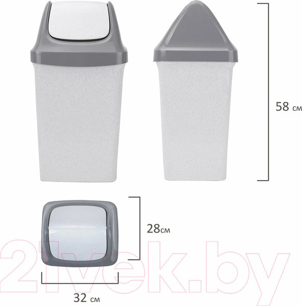 Изображение товара Контейнер для мусора Idea Свинг / М2463 (25л, мраморный)