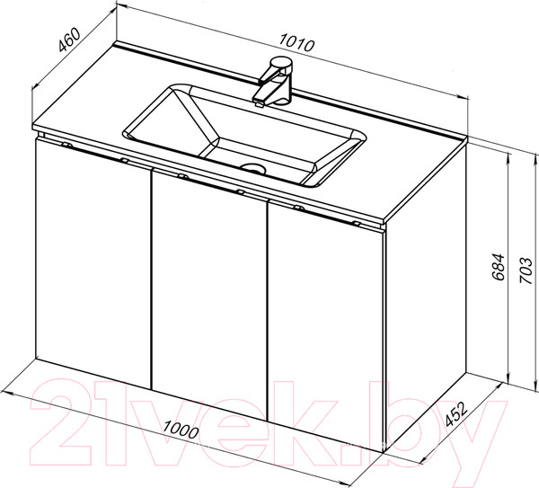 Изображение товара Тумба под умывальник Aquanet Алвита New 100 / 277532