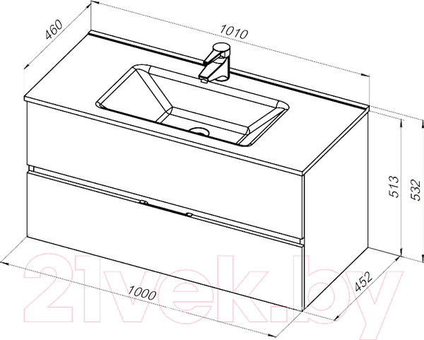Изображение товара Тумба под умывальник Aquanet Алвита New 100 / 277520