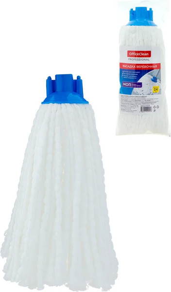 Изображение товара Моп для швабры OfficeClean Professional Веревочный микрофибра ворс (24см, 120г)