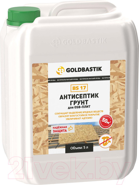 Изображение товара Грунтовка Goldbastik BS 17 антисептик для плит OSB (5л)