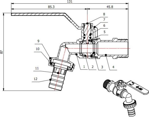Изображение товара Шаровой кран AV Engineering AVE166012