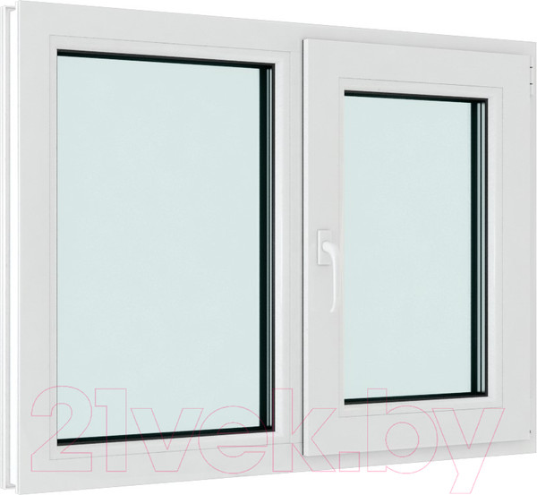 Изображение товара Окно ПВХ Brusbox Двухстворчатое Глухое 2 стекла (1300x900x70)