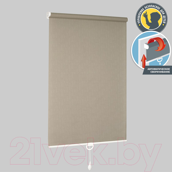 Изображение товара Рулонная штора Delfa Сантайм Лен СРШП-05В 2404 (52x170, серый)