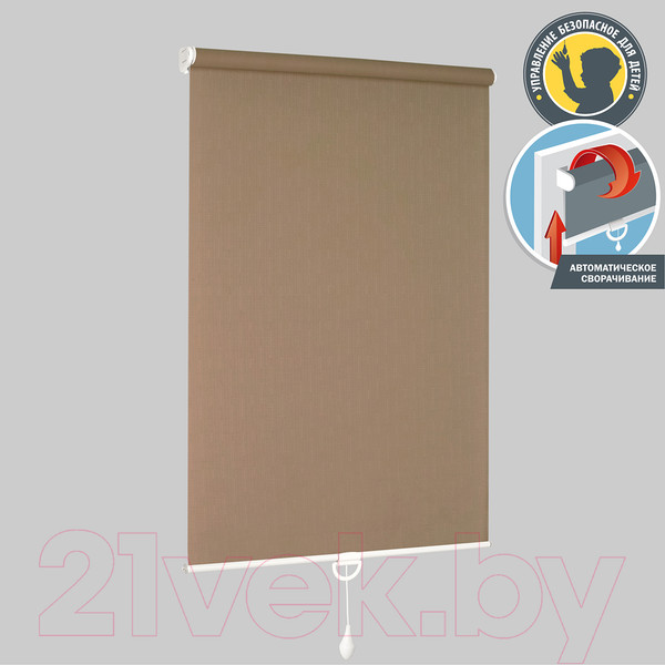 Изображение товара Рулонная штора Delfa Сантайм Лен СРШП-05В 2439 (48x170, какао)