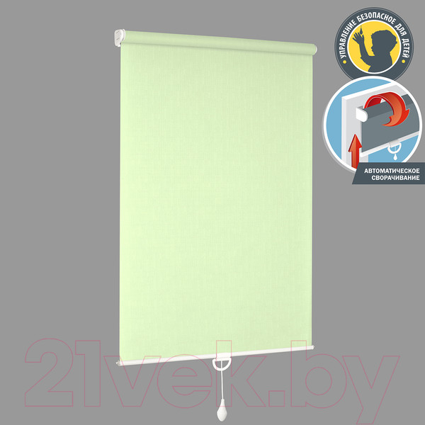 Изображение товара Рулонная штора Delfa Сантайм Лен СРШП-05В 2468 (57x170, салатовый)