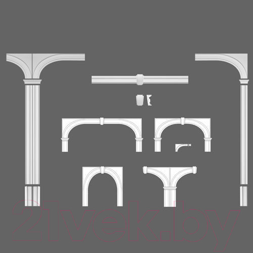 Изображение товара Декоративный элемент Orac Decor Полудуга для молдинга M9010C