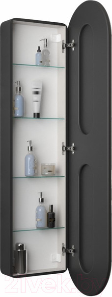 Изображение товара Шкаф с зеркалом для ванной Континент Elmage Black Led 45x160