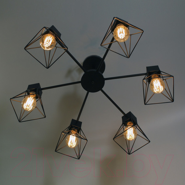 Изображение товара Люстра Элетех Дельта 161 НПБ 01-6х60-118 Е27 / 1005404785 (черный муар)